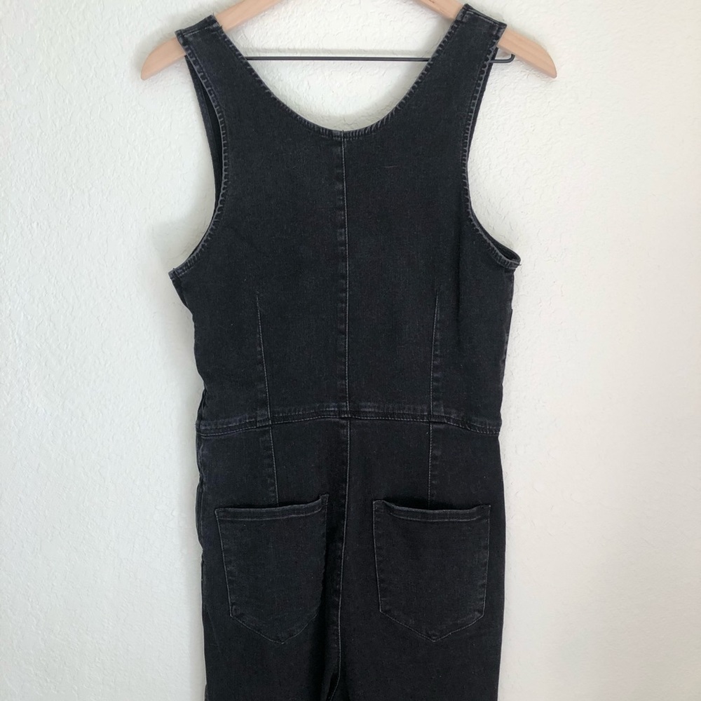 Free People Black Denim Jumpsuit Overalls